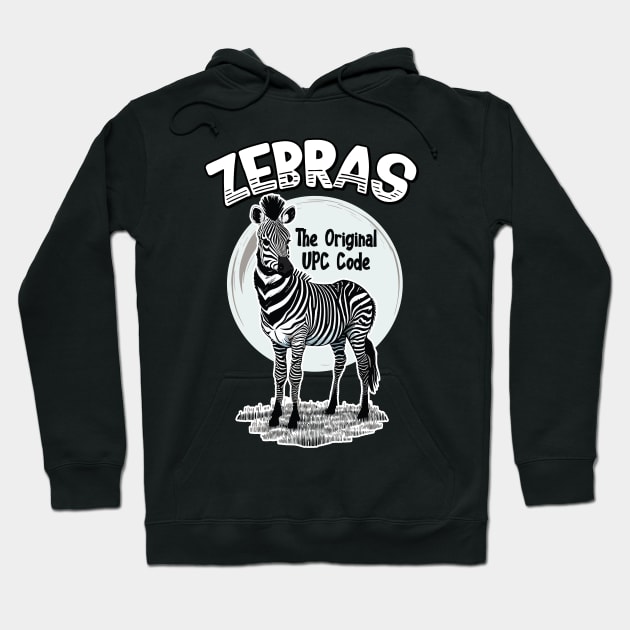 Zebras - The Original UPC Code Hoodie by Graphic Duster